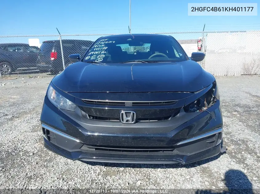 2019 HONDA CIVIC VIN 2HGFC4B61KH401177 — фото 13