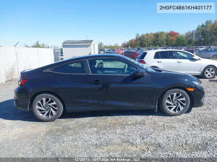 2019 HONDA CIVIC VIN 2HGFC4B61KH401177 — фото 14
