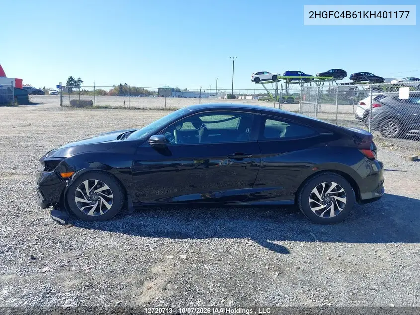 2019 HONDA CIVIC VIN 2HGFC4B61KH401177 — фото 15