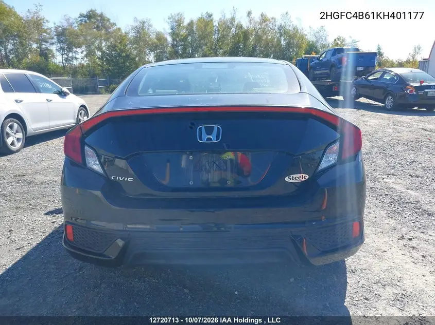 2019 HONDA CIVIC VIN 2HGFC4B61KH401177 — фото 17
