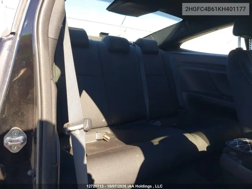 2019 HONDA CIVIC VIN 2HGFC4B61KH401177 — фото 8