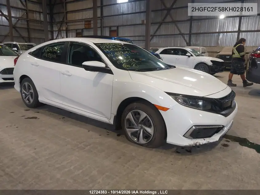HONDA CIVIC 2019, VIN 2HGFC2F58KH028161