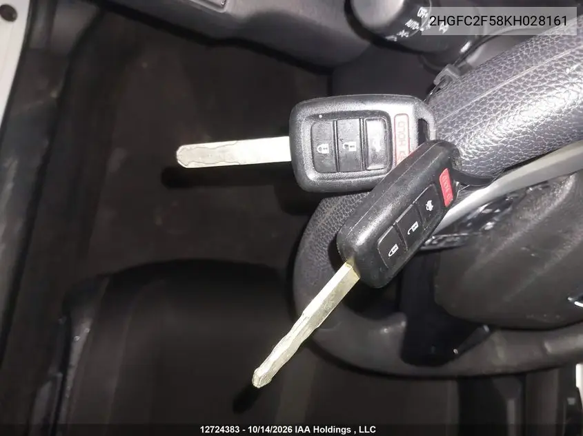 2019 HONDA CIVIC VIN 2HGFC2F58KH028161 — фото 11