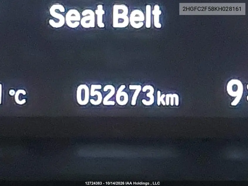 2019 HONDA CIVIC VIN 2HGFC2F58KH028161 — фото 16