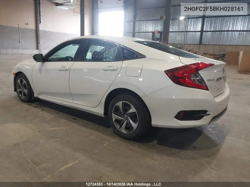 2019 HONDA CIVIC VIN 2HGFC2F58KH028161 — фото 3