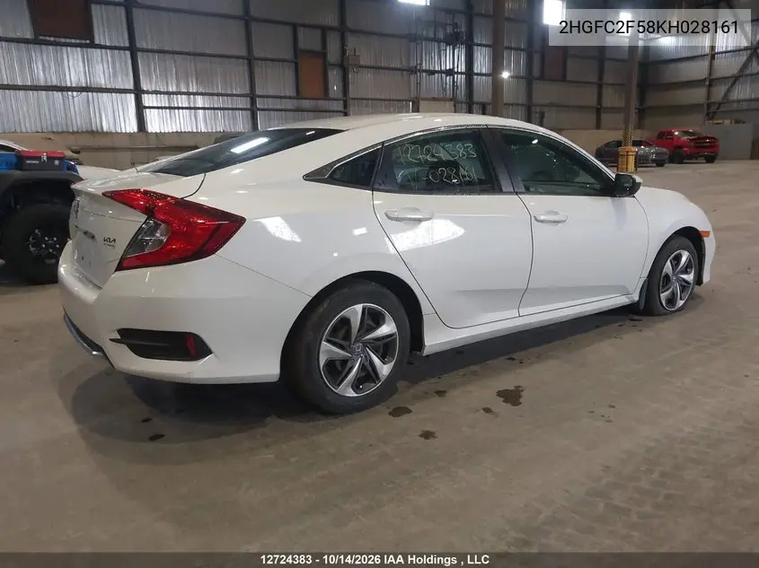 2019 HONDA CIVIC VIN 2HGFC2F58KH028161 — фото 4