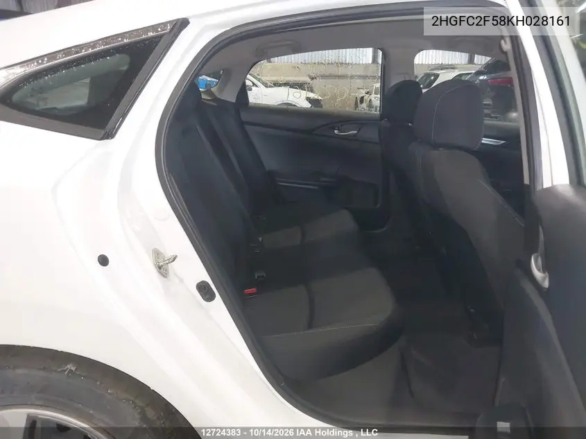 2019 HONDA CIVIC VIN 2HGFC2F58KH028161 — фото 8