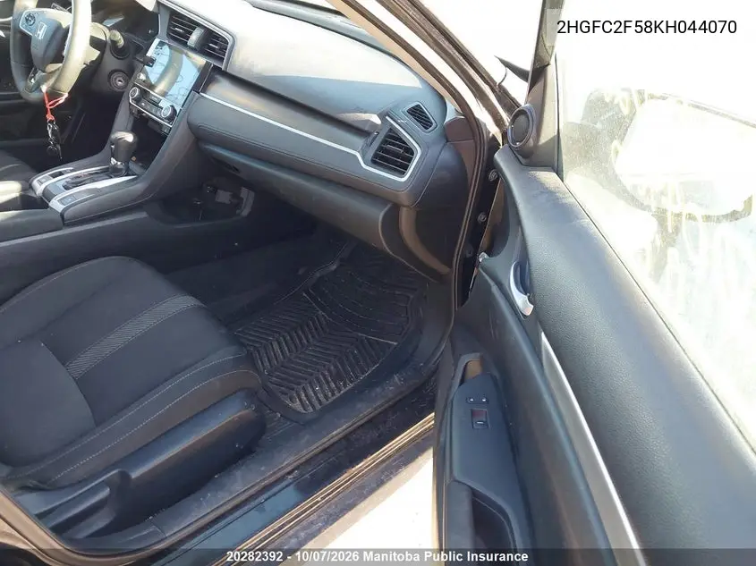 2019 HONDA CIVIC VIN 2HGFC2F58KH044070 — фото 5