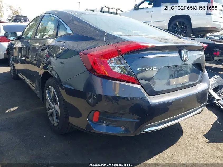2019 HONDA CIVIC VIN 2HGFC2F65KH561688 — фото 3