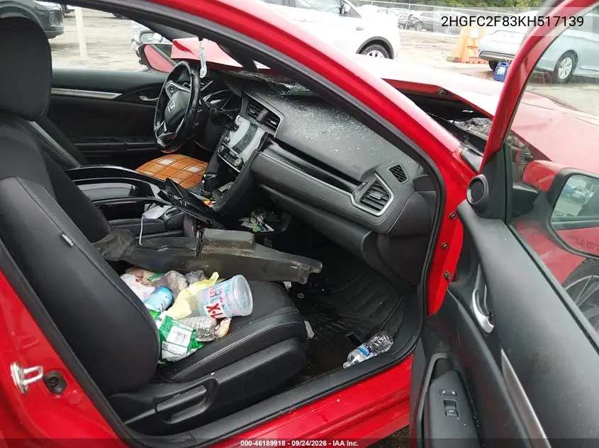 2019 HONDA CIVIC VIN 2HGFC2F83KH517139 — фото 5