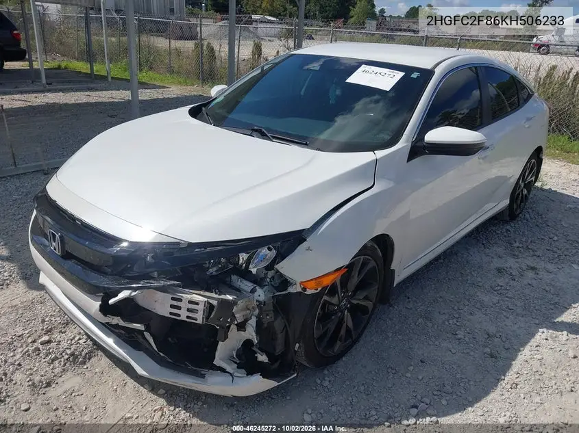2019 HONDA CIVIC VIN 2HGFC2F86KH506233 — фото 2