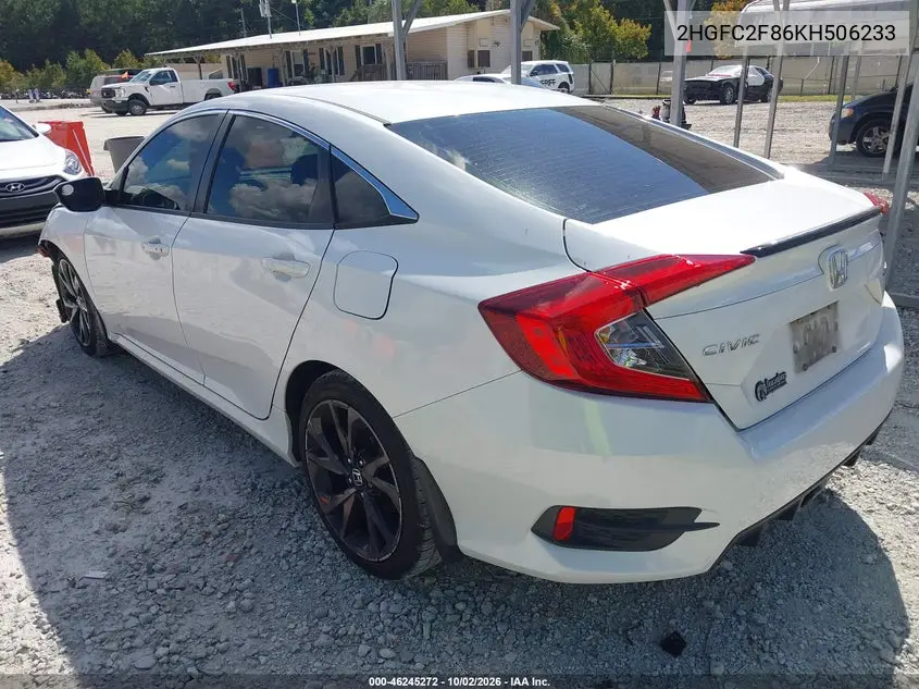 2019 HONDA CIVIC VIN 2HGFC2F86KH506233 — фото 3