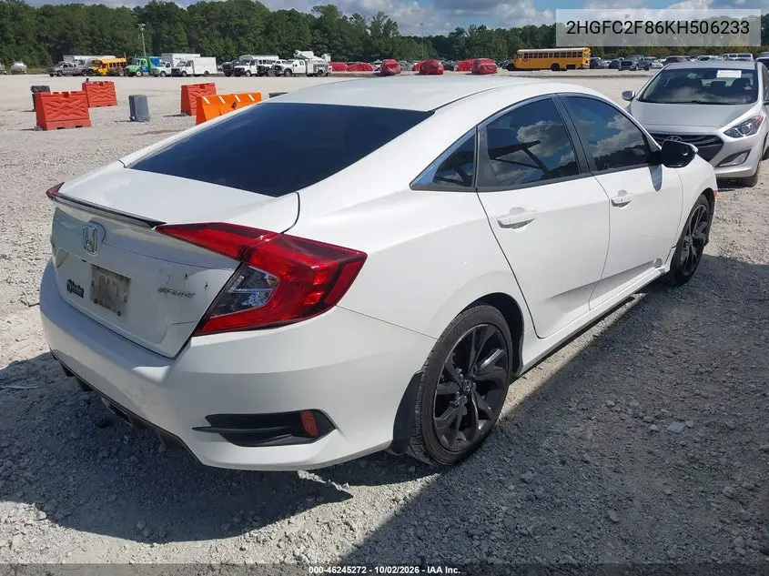 2019 HONDA CIVIC VIN 2HGFC2F86KH506233 — фото 4