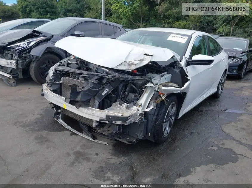 2019 HONDA CIVIC VIN 2HGFC2F64KH568096 — фото 2