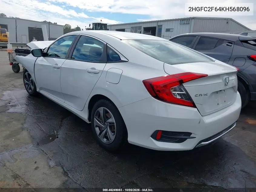 2019 HONDA CIVIC VIN 2HGFC2F64KH568096 — фото 3
