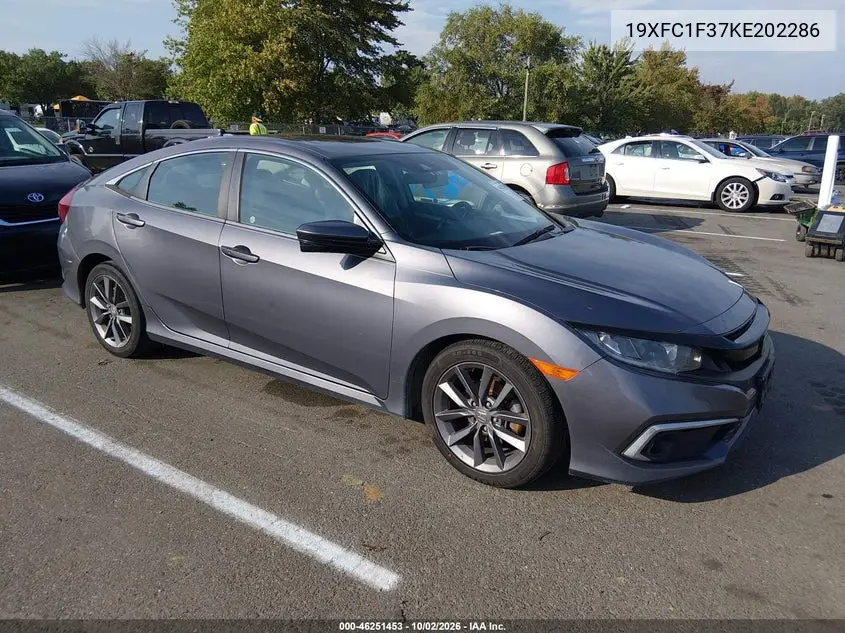 HONDA CIVIC 2019, VIN 19XFC1F37KE202286