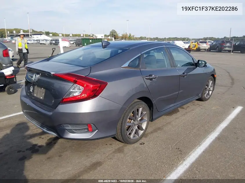2019 HONDA CIVIC VIN 19XFC1F37KE202286 — фото 4