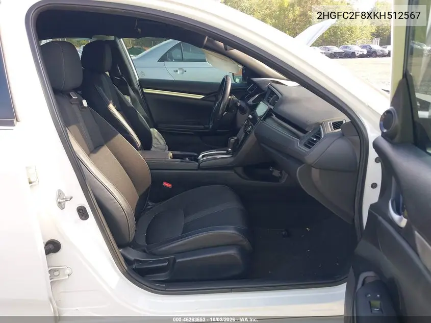2019 HONDA CIVIC VIN 2HGFC2F8XKH512567 — фото 5