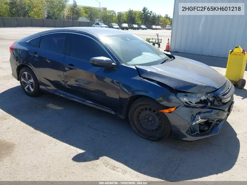 HONDA CIVIC 2019, VIN 2HGFC2F65KH601218