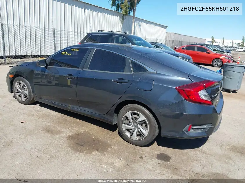 2019 HONDA CIVIC VIN 2HGFC2F65KH601218 — фото 3
