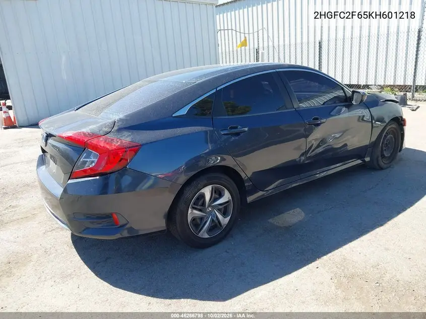 2019 HONDA CIVIC VIN 2HGFC2F65KH601218 — фото 4