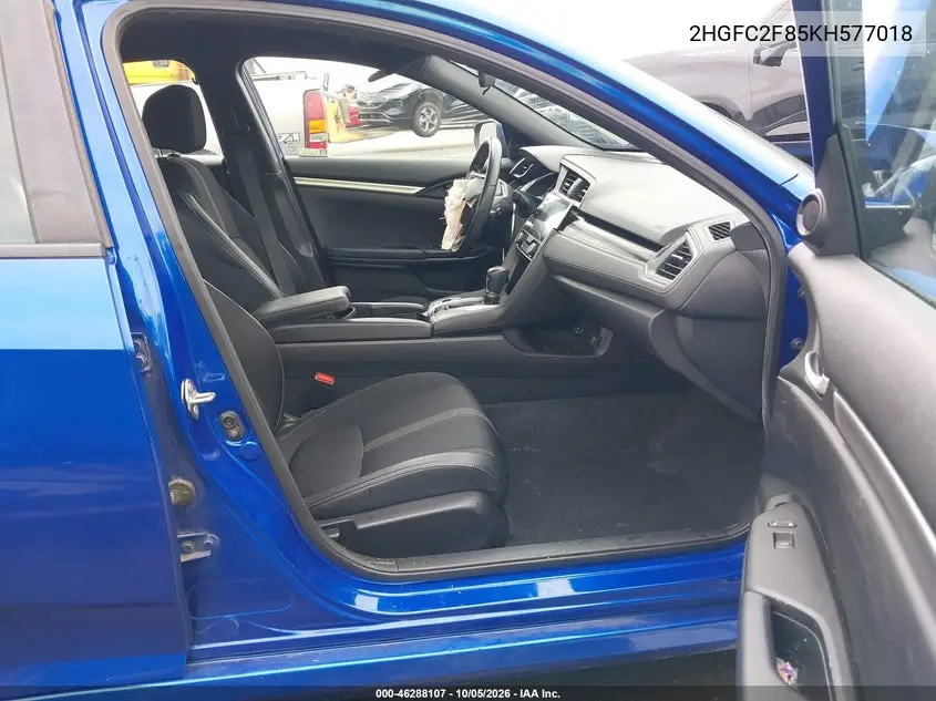 2019 HONDA CIVIC VIN 2HGFC2F85KH577018 — фото 5