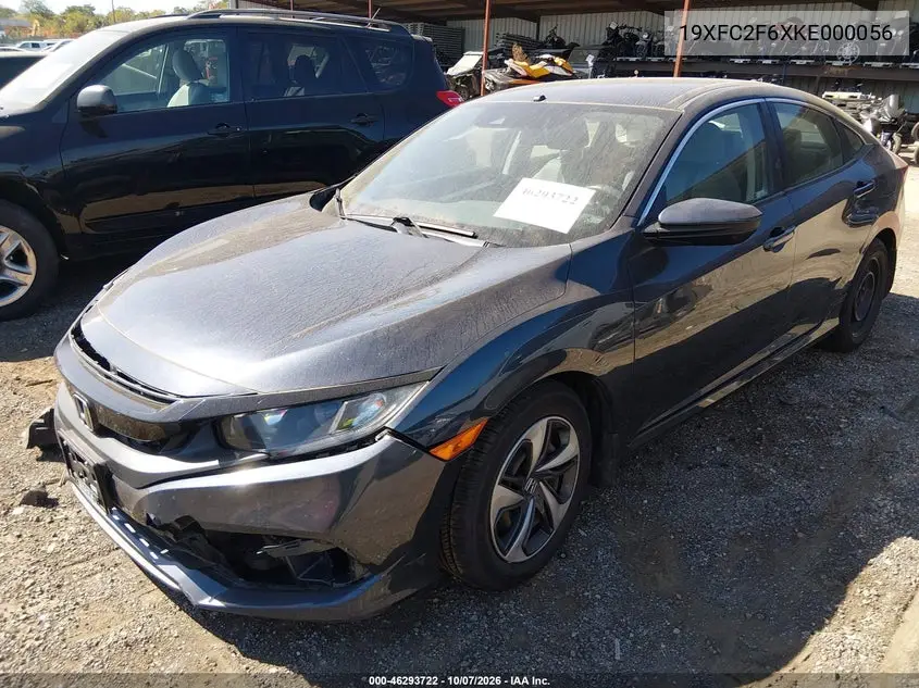 2019 HONDA CIVIC VIN 19XFC2F6XKE000056 — фото 2
