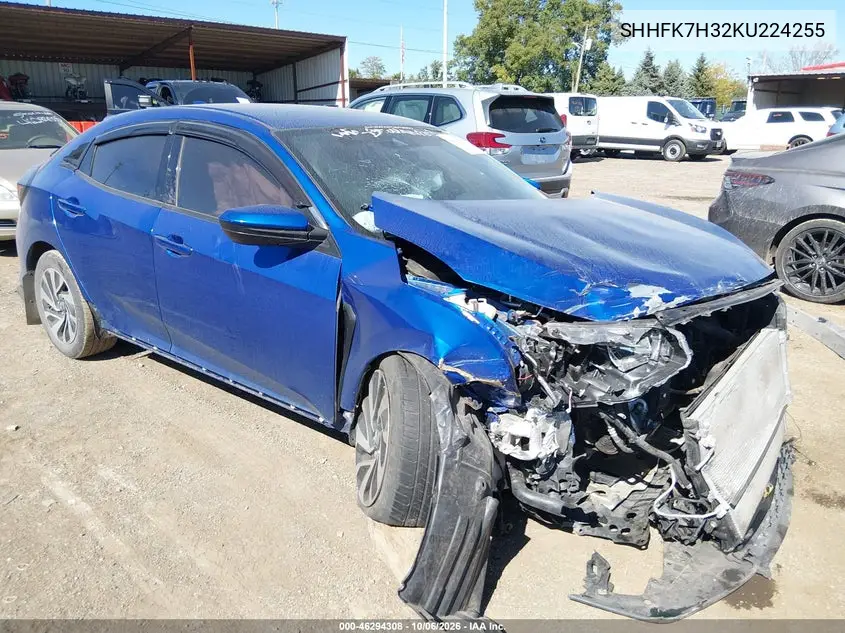HONDA CIVIC 2019, VIN SHHFK7H32KU224255