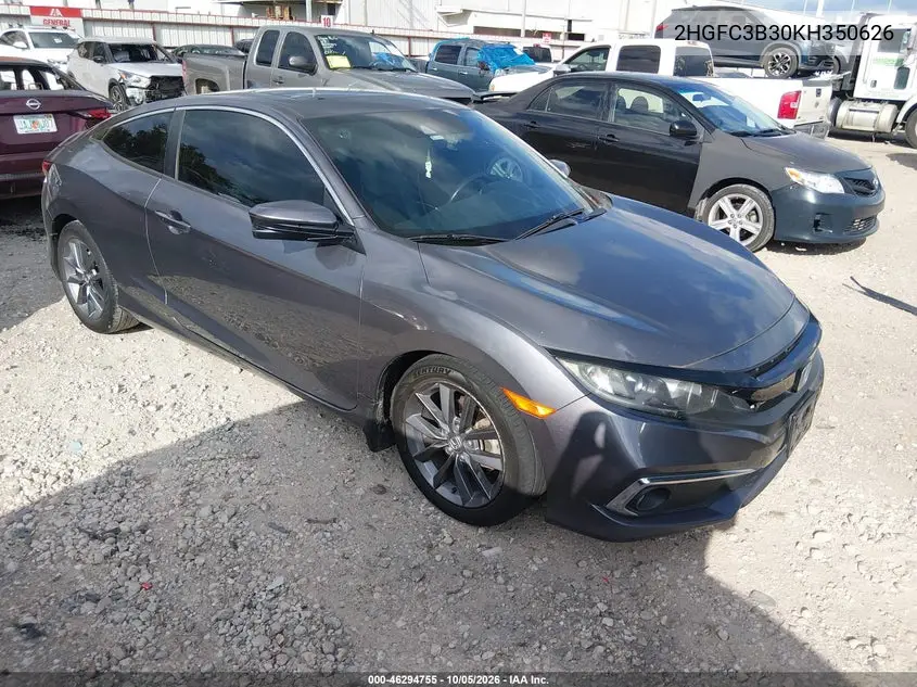 HONDA CIVIC 2019, VIN 2HGFC3B30KH350626