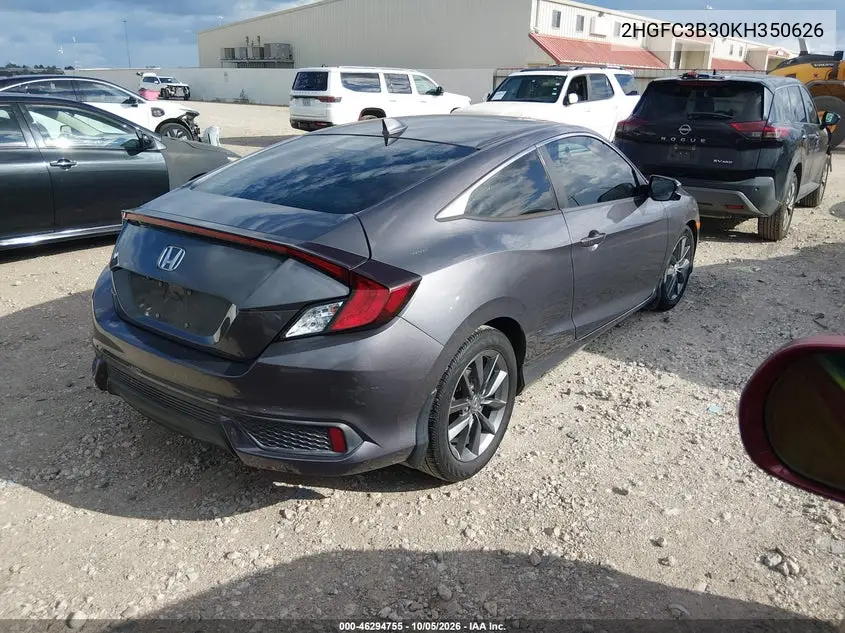 2019 HONDA CIVIC VIN 2HGFC3B30KH350626 — фото 4