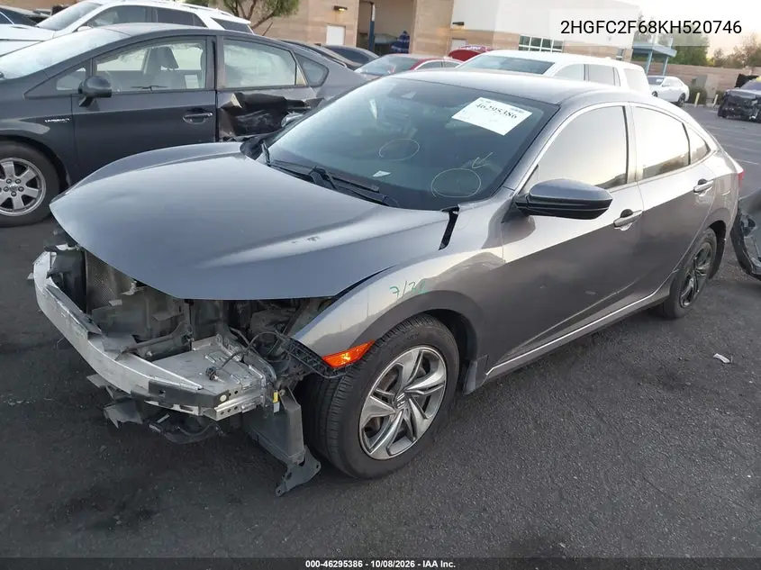 2019 HONDA CIVIC VIN 2HGFC2F68KH520746 — фото 2