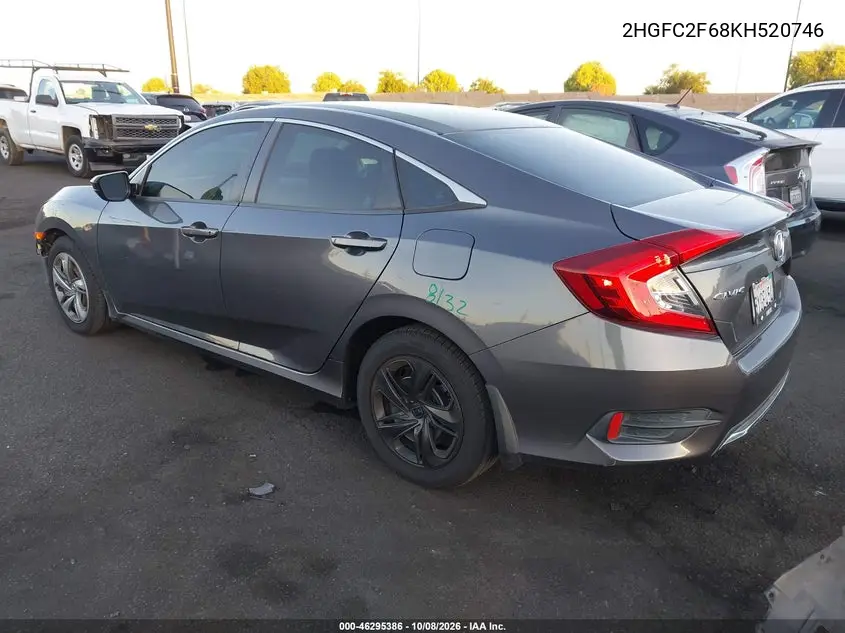 2019 HONDA CIVIC VIN 2HGFC2F68KH520746 — фото 3