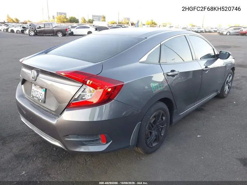 2019 HONDA CIVIC VIN 2HGFC2F68KH520746 — фото 4