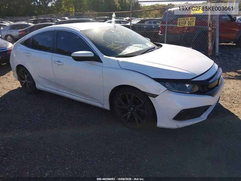 2019 HONDA CIVIC VIN 19XFC2F85KE003061 — фото 2