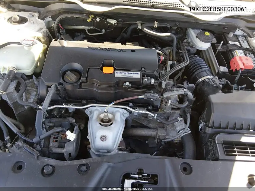 2019 HONDA CIVIC VIN 19XFC2F85KE003061 — фото 11