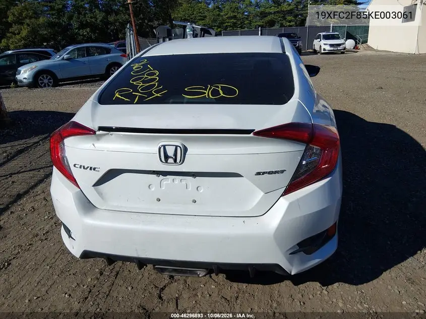 2019 HONDA CIVIC VIN 19XFC2F85KE003061 — фото 15