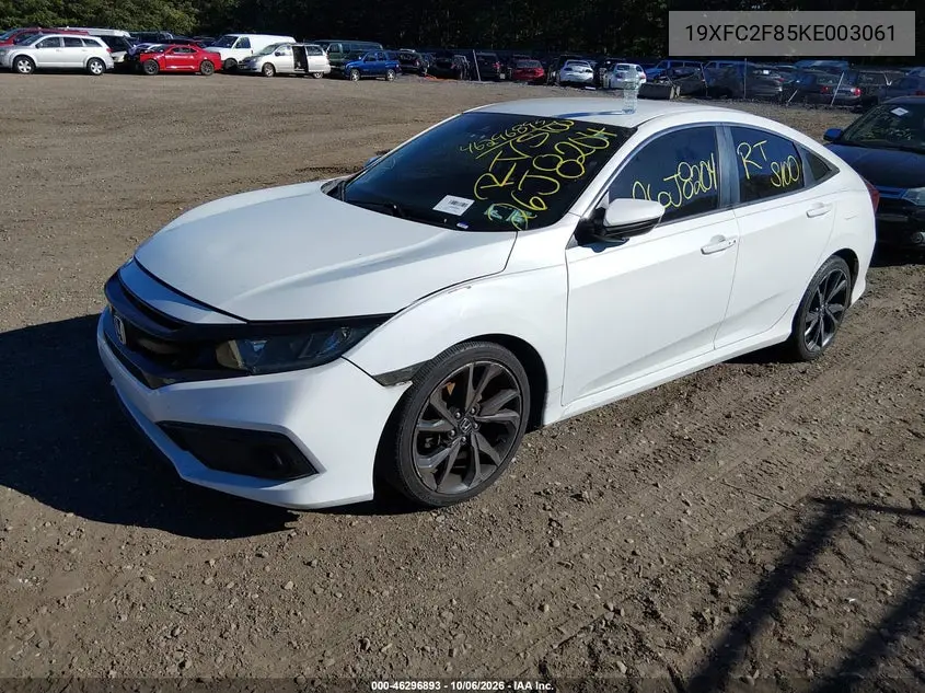 2019 HONDA CIVIC VIN 19XFC2F85KE003061 — фото 3