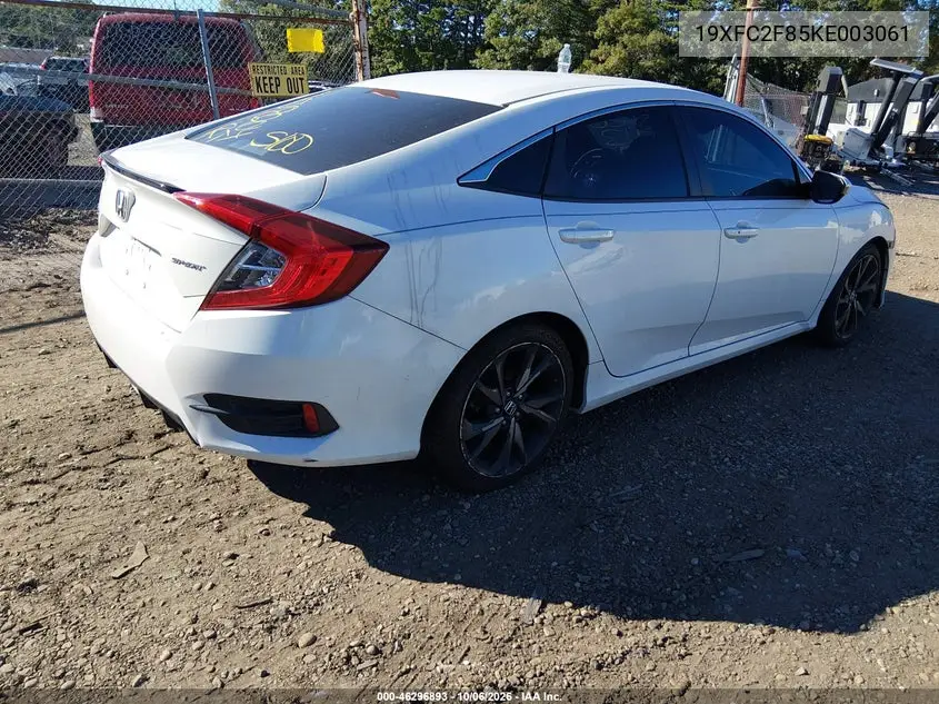 2019 HONDA CIVIC VIN 19XFC2F85KE003061 — фото 5