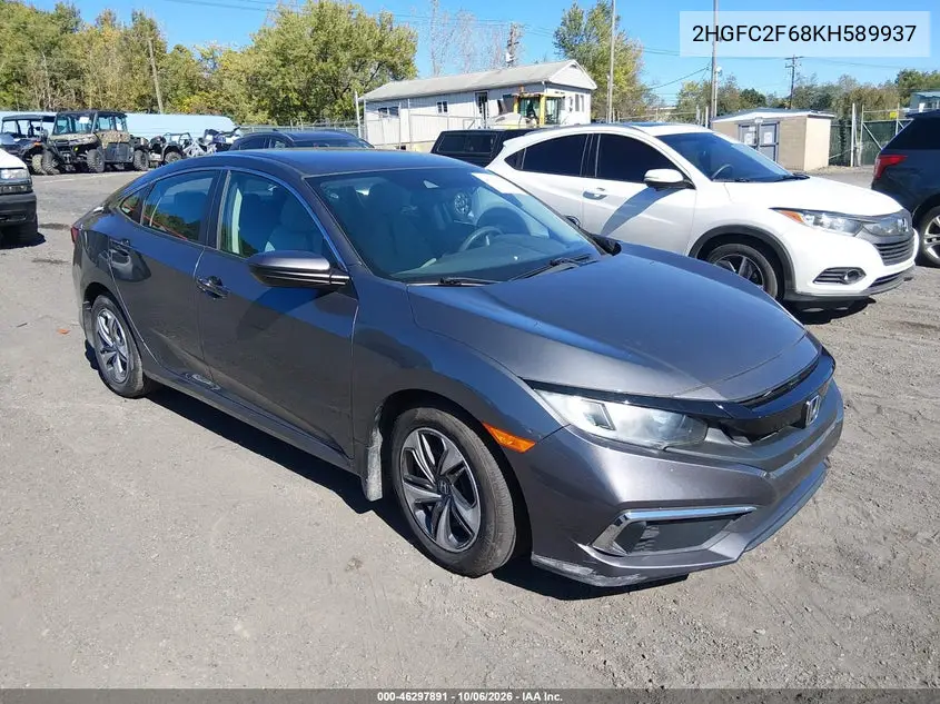 HONDA CIVIC 2019, VIN 2HGFC2F68KH589937