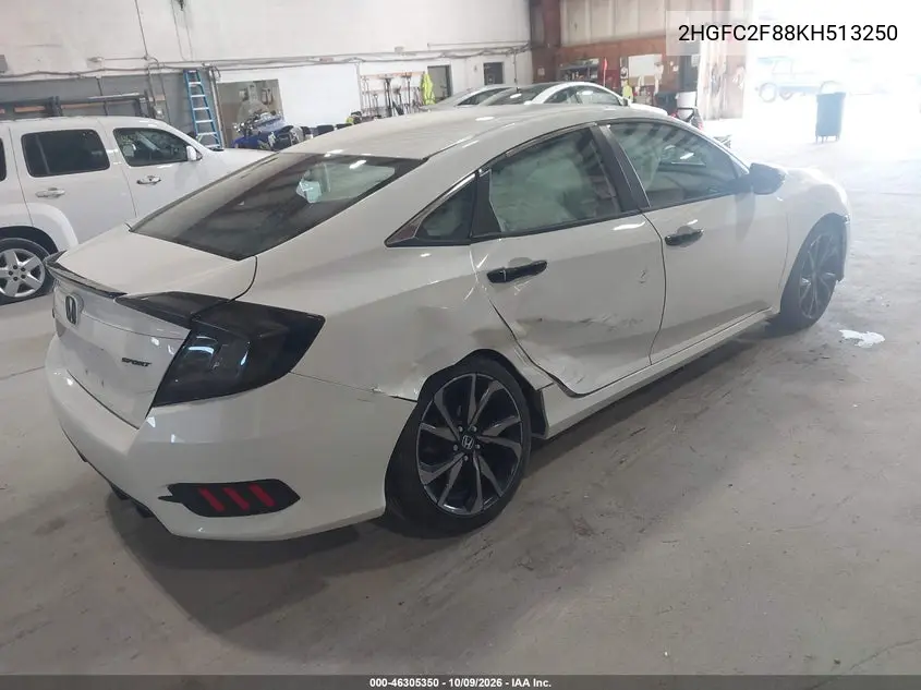 2019 HONDA CIVIC VIN 2HGFC2F88KH513250 — фото 4