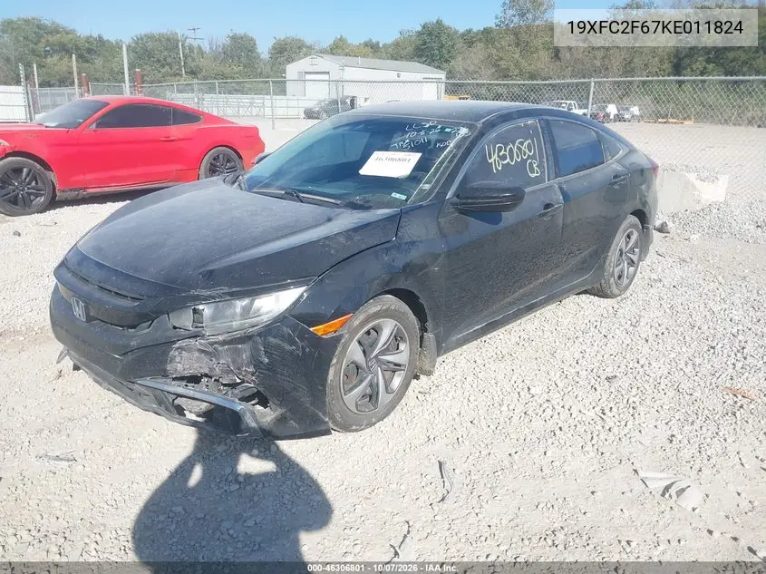 2019 HONDA CIVIC VIN 19XFC2F67KE011824 — фото 2