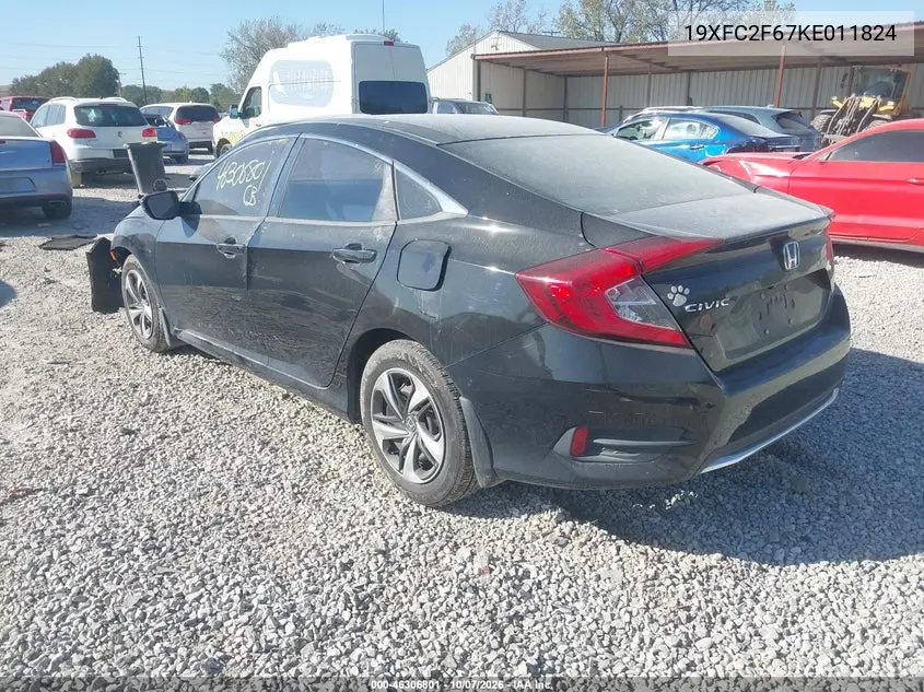 2019 HONDA CIVIC VIN 19XFC2F67KE011824 — фото 3