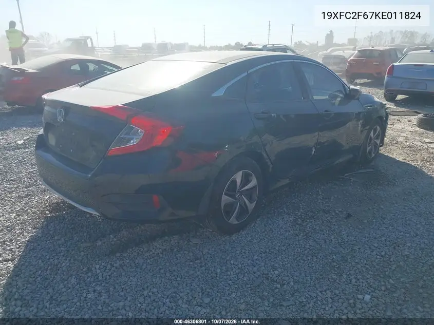 2019 HONDA CIVIC VIN 19XFC2F67KE011824 — фото 4