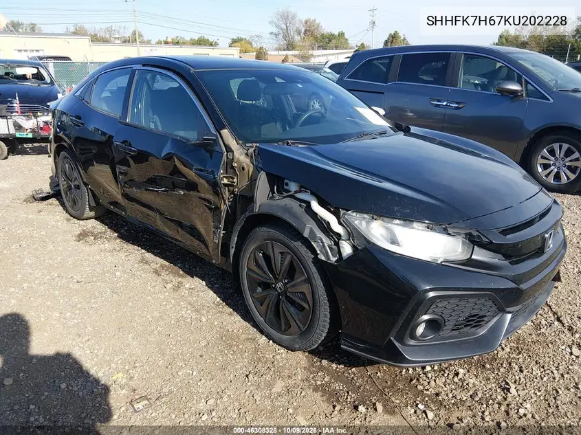 HONDA CIVIC 2019, VIN SHHFK7H67KU202228