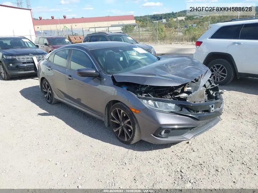 HONDA CIVIC 2019, VIN 2HGFC2F8XKH588628