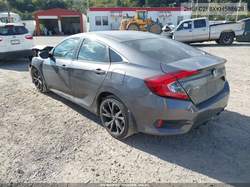 2019 HONDA CIVIC VIN 2HGFC2F8XKH588628 — фото 3