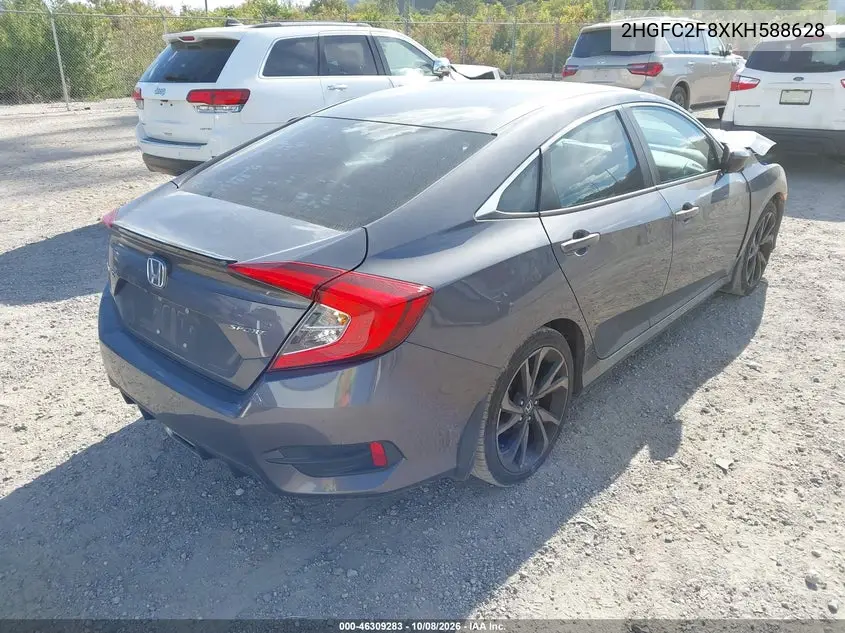 2019 HONDA CIVIC VIN 2HGFC2F8XKH588628 — фото 4