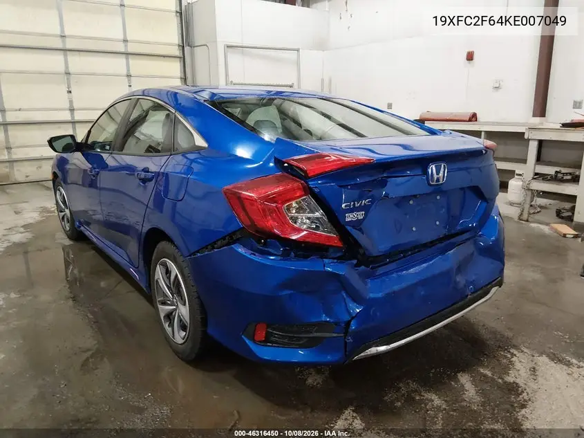 2019 HONDA CIVIC VIN 19XFC2F64KE007049 — фото 3