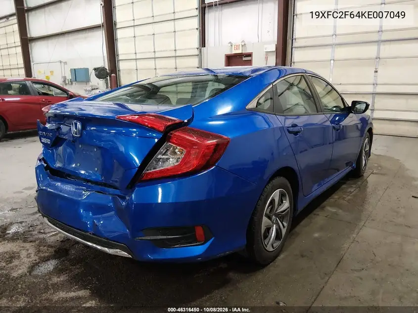 2019 HONDA CIVIC VIN 19XFC2F64KE007049 — фото 4