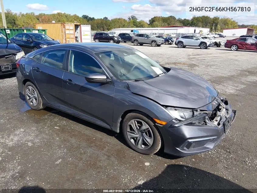 HONDA CIVIC 2019, VIN 2HGFC2F66KH567810